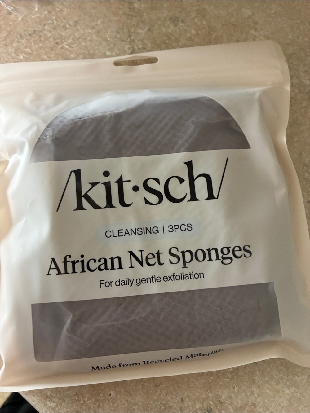 Kitsch African Net Sponges - Light Beige 3-Pack